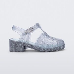 MINI MELISSA Possession Heel Jelly Clear Glitter Sandals Size 5